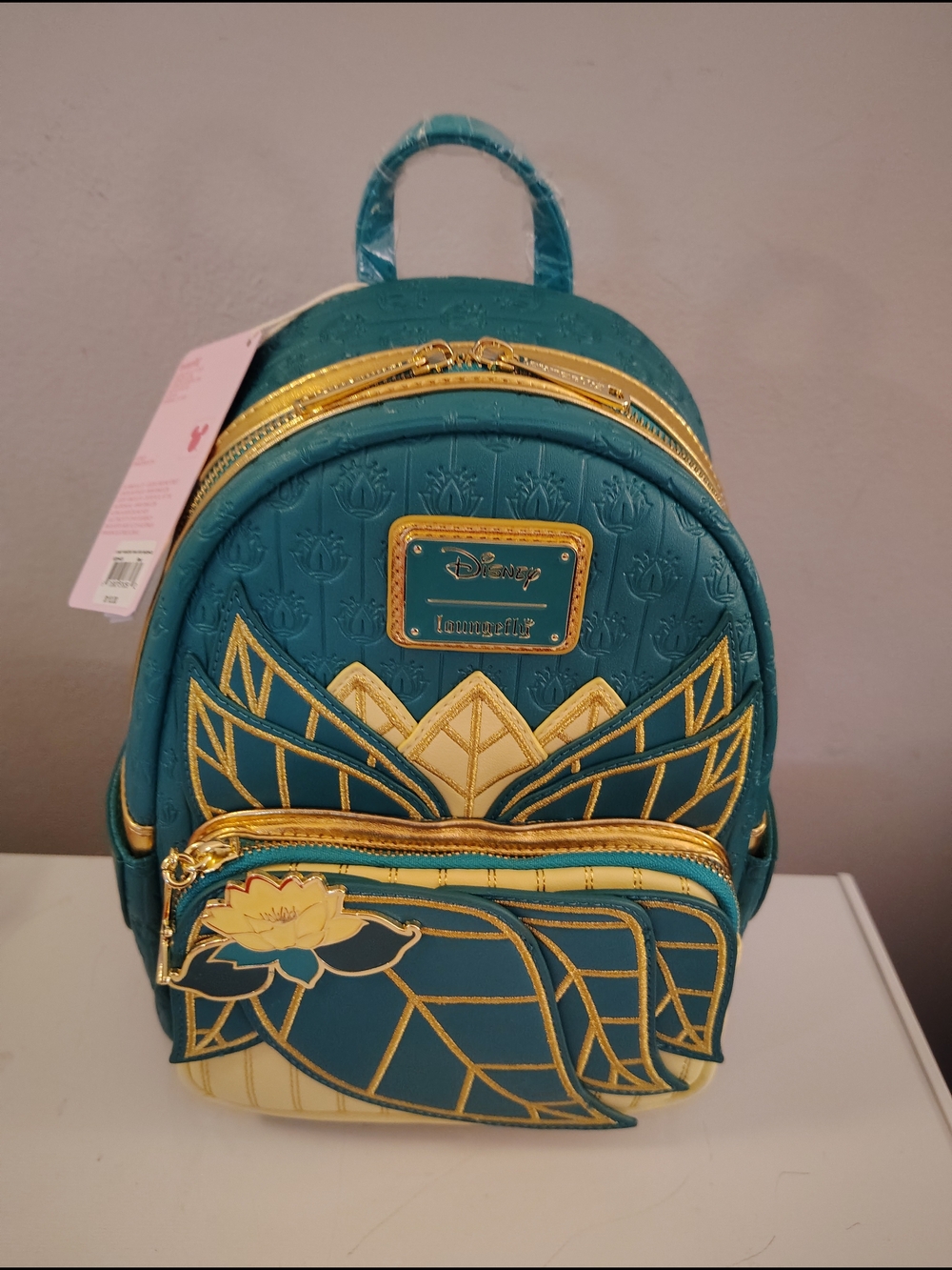 Disney Loungefly Princess Tiana Princess And The Frog Teal & Gold Mini Backpack